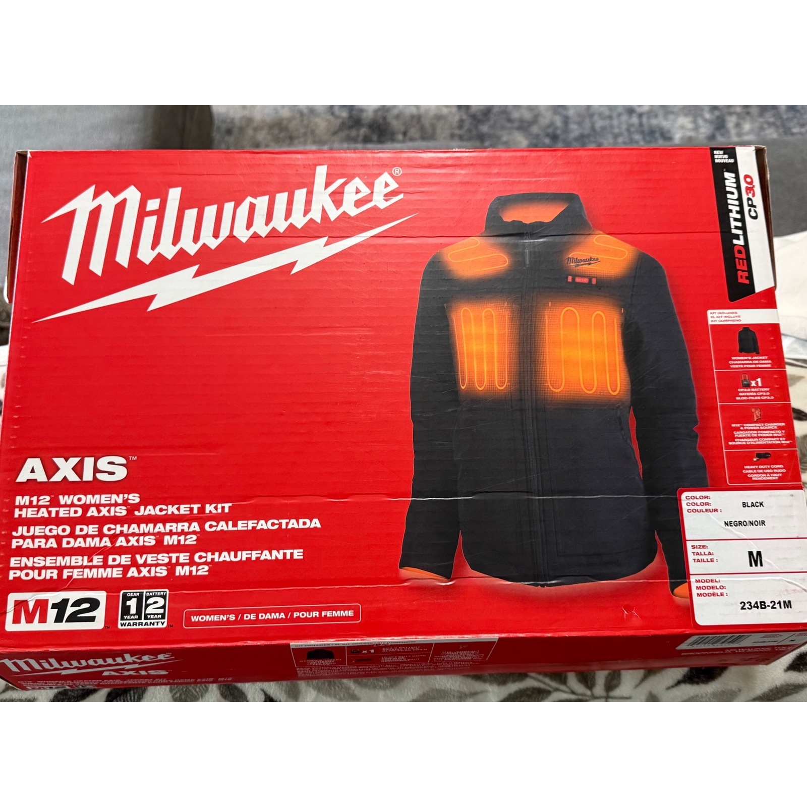 Milwaukee M12 Women Heated Water Resistant Axis Winter Jacket Kit Black Medium